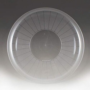 Sovereign Clear Plastic Round Tray 18 1 Pc  Elegant Design Perfect Serving Platter for Social Gatherings Catering Parties Events  Everyday Use