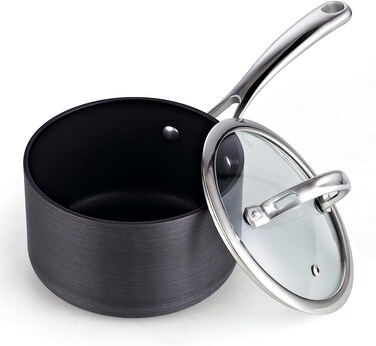 Cooks Standard 3Quart Hard Anodized Nonstick Saucepan with Lid BlackNC00342