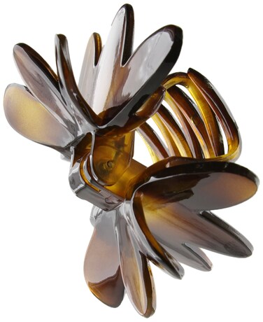 Caravan Actually Flying Rose With Patent Covered Spring Hair Claw In Tortoise Shell