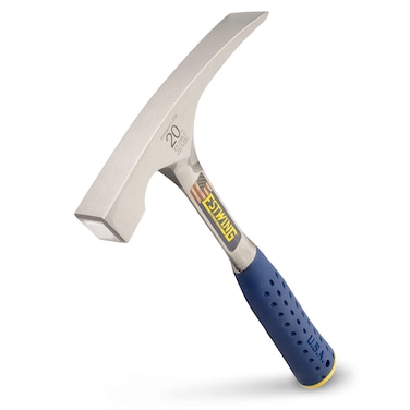 Estwing  E320BLC BricklayersMasons Hammer  20 oz Masonary Tool with Forged Steel Construction  Shock Reduction Grip  E320BLC Silver