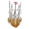 Wenettion Makeup Nail 12 Holes Acrylic Gel Brush Pen Holder Heart Gold Rest Stand Display