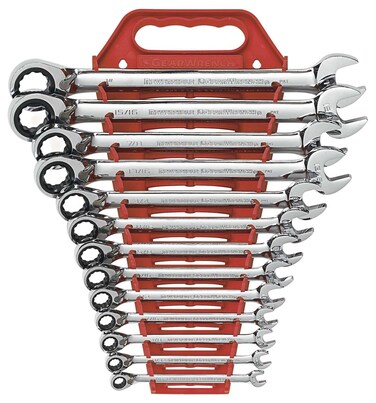 GEARWRENCH 13 Pc 12 Pt Reversible Ratcheting Combination Wrench Set SAE  9509N