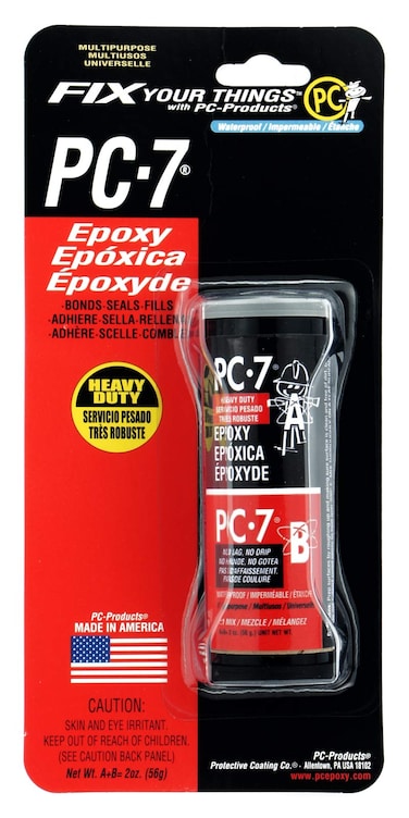PC Products PC7 Epoxy Adhesive Paste TwoPart Heavy Duty 2oz in Two Jars Charcoal Gray 27776