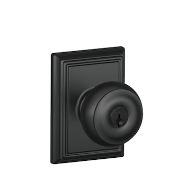 Schlage F51A GEO 622 ADD Georgian Door Knob with Addison Trim Keyed Entry Lock Matte Black