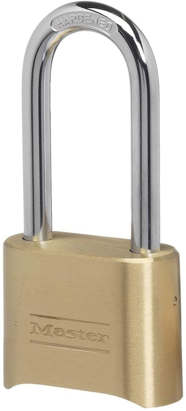 Master Lock Brass Combination Lock Gate Lock for Outdoor Fence or Shed Customizable Combination Padlock with Extended 214InchLong Shackle 175DLH