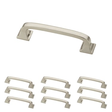 Franklin Brass Lombard 10Pack Cabinet Handles 3 Hole to Hole Satin Nickel Kitchen Cabinet Pulls Drawer Handles Cabinet Hardware Dresser Drawer Pulls P29521KSNB