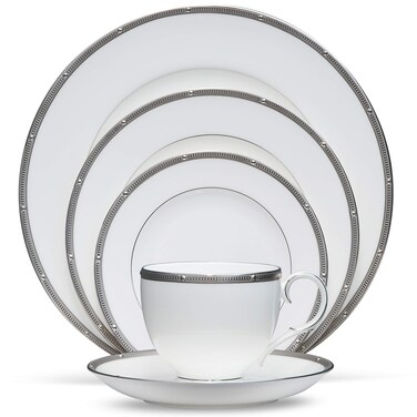 Noritake Rochelle Platinum  5 piece place setting White