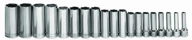 Williams MSBD19HRC 19Piece 38Inch Drive Metric Deep 6 Point Socket Set