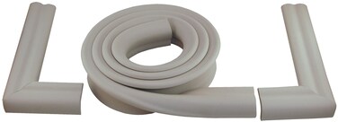 KidKusion Hearth Cushion  Made in USA  Taupe  833 Ft of Padding  Child Safety Edge and Corner Guard Baby Proof Fireplace Bumper