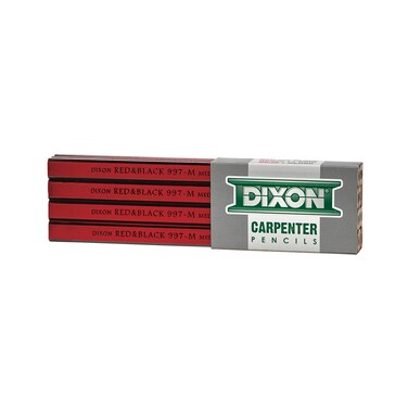 Dixon ORIOLE CARPENTER PENCIL MEDIUM BLACK LEAD RED BARREL DOZEN