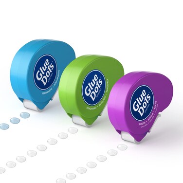 Glue Dots Dot N Go Glue Dot Dispenser Project Pack with 200 Permanent Poster and Removable DoubleSided Adhesive Craft Dots Each 38Inch