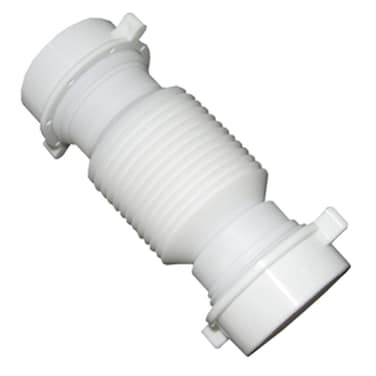 LASCO 034355 White Plastic Tubular 112Inch Slip Joint Coupling Flexible and Extendable with Nuts and Washers