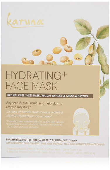 Karuna Skin  Hydrating Facial Mask for WellMoisturized  Hydrated Skin GlowEnhancing Facial Skin Care Products Hydrating Face Masks with Natto Niacinamide  Sodium Lactate 4 Sheets per Pack