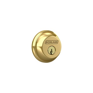 SCHLAGE B60N505 Deadbolt Keyed 1 Side Bright Brass