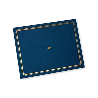 Gartner Studios Certificate Kit Includes 6 85 x 11 Blue with Gold Detail Certificate Holders