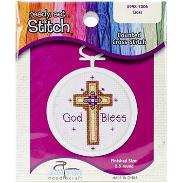 Janlynn 18 Count Oval Mini Counted Cross Stitch Kit 212Inch Cross