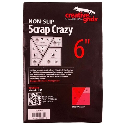 Creative Grids Scrap Crazy 6 Templates Quilt Ruler 4pc Set  CGRMT6