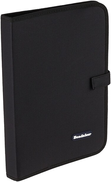 Beadalon Travel Case Fits 34 Bead Board  Foldover Cover Secures Bead Bead Boards for Jewelry Making with Velcro Straps Storage for Beads Mesh Pocket for JewelryTools
