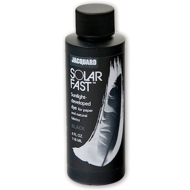 Jacquard SolarFast Dye  4oz  Black  Create Remarkably Detailed Photographs Photograms and ShadowPrints on Paper or Fabric  Made in USA