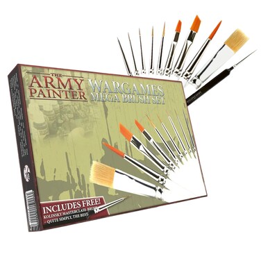 The Army Painter Paint Brush Set  Miniature Brush Set with 10 Acrylic Army Painter Paint Brushes  Kolinsky  Sable Fine Detail Paintbrush and Drybrush Set for Painting Miniatures  Model Brushes