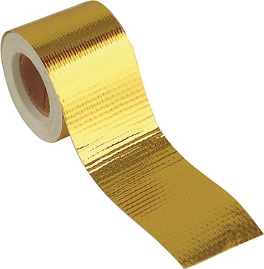 DESIGN ENGINEERING INC ReflectAGOLD HighTemperature Heat Reflective Adhesive Backed Roll 2 x 15  Insulation Tape Wrap For Engine Covers  More