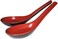 JapanBargain 2384 Chinese Soup Spoons Asian Japanese Chinese Wonton Soba Rice Pho Ramen Noodle Soup Spoons BlackRed Set of 2