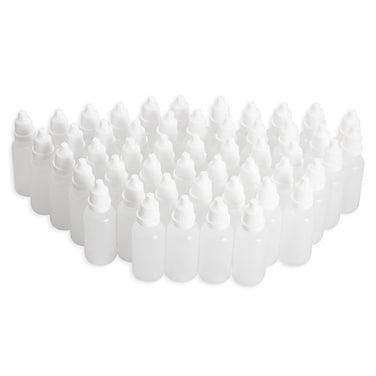 Wowlife Clear 5ml10ml8ml15ml20ml30ml50ml White Plastic Empty Squeezable Dropper Bottles 50 Pcs Eye Liquid Dropper with Caps 5ml