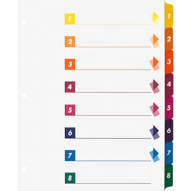 Index Dividers wTOC 18 8 Tab 24STBX Multi 21909