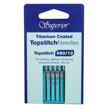 Superior Threads  TitaniumCoated Topstitch Needles 80125 Count Quilting Embroidery Sewing