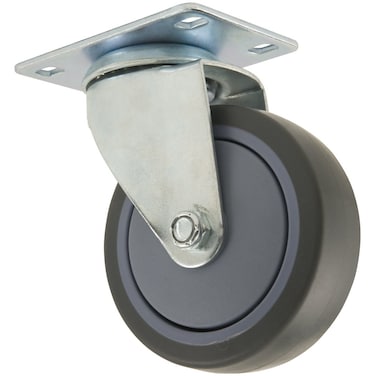 TPR Rubber Caster Wheel with Swiveling Top Plate  4Inch  250 lb Load Capacity  NonMarking for Use in Hospitals Food Service  Other Institutional Applications