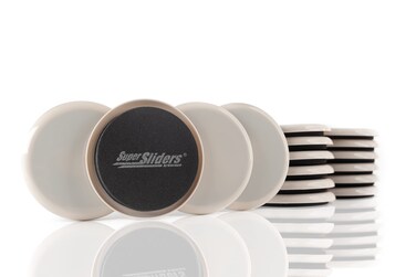 Super Sliders 3 12 Round Reusable Furniture Sliders for Carpet  Effortless Moving and Surface Protection Beige 16 Pack