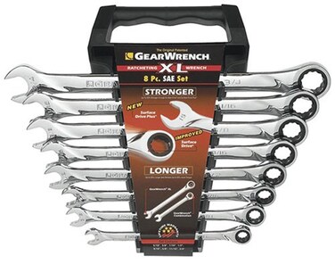 GEARWRENCH 8 Pc 12 Pt XL Ratcheting Combination Wrench Set SAE  85198