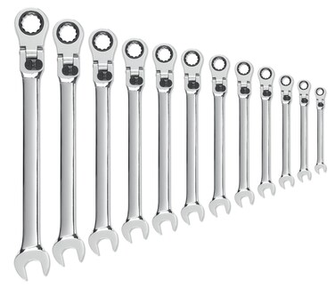 GEARWRENCH 12 Pc 12 Pt XL Locking Flex Head Ratcheting Combination Wrench Set Metric  85698
