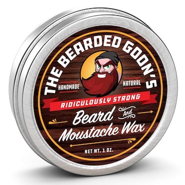 The Bearded Goon Ridiculously Strong Mustache and Beard Wax for Men  All Day Style Control to Tame Facial Hair  All Natural Handlebar Moustache Wax  1oz 30ml