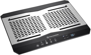 Thermaltake Massive TM Aluminum Panel Dual 120mm Fans Adjustable Temperature Sensor 1017 Laptop Notebook Cooling Pad CLN002PL12BLABlack