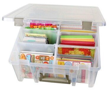 ArtBin Super Satchel Double Deep Compartment Box  Art Storage with 8 Removable Compartments Smart Closure for Craft Supplies