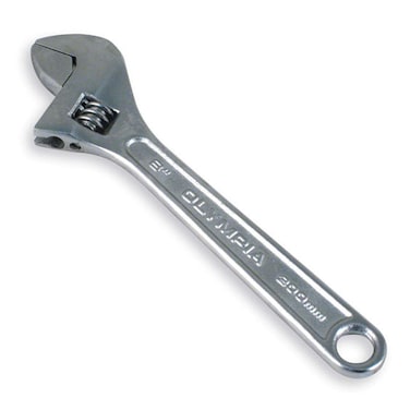 Olympia Tools 8 Adjustable Wrench Heavy Duty Drop Forged Steel Chrome Plated Precision Machined Jaws Rust Resistant