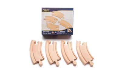 maxim enterprise inc Short Curved Track Wooden Train Tracks Compatible with Thomas  Friends Brio Train and All Major Brand Wooden Train Set and Railway Accessories 4 Pack 3 Long