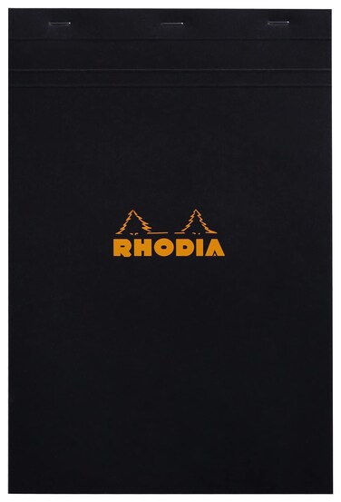 Rhodia Staplebound Notepads  Graph 80 Sheets  8 14 x 12 12 in  Black Cover