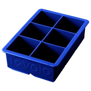 Tovolo King Cube Ice Tray Stratus Blue  Large  Reusable Silicone Molds for whiskey Cocktails Coffee Bartender Accessories  Smoothies  BPAFree  DishwasherSafe