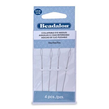Beadalon 700F102 Collapsible Eye Needles 25Inch Fine 4 Pack