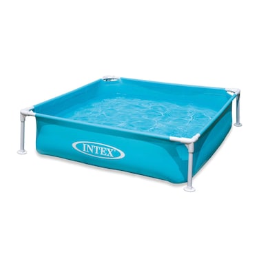 Intex 4 Foot x 12 Inch Miniature Durable Vinyl Outdoor Above Ground Frame Kiddie Swimming and Teaching Baby Pool for Ages 3 and Up Blue