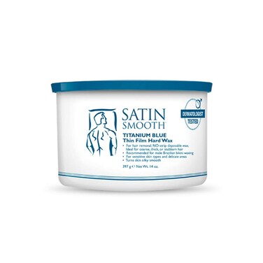 Satin Smooth Titanium Blue Thin Film Hard Hair Removal Wax 14oz