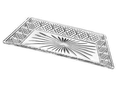 Godinger Dublin Rectangular Crystal Tray 12 Inch x 65 Inch
