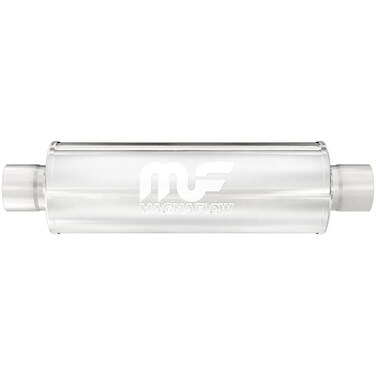 MagnaFlow Performance Exhaust Muffler 14419 33 InletOutlet 4x4x14 Round Stainless Steel Brushed Finish