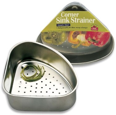 Better Houseware Corner Sink Strainer Standard Stainless