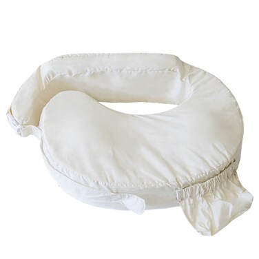 My Brest Friend Deluxe Organic Nursing Pillow 100 Organic Cotton Slipcover Ergonomic Breastfeeding Pillows Supports Both Mom and Baby Breastfeeding Essentials Handy Side Pocket Cream