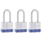Master Lock Outdoor Padlocks Lock Set with Keys Keyed Alike Padlocks with Long Hardened Shackles that Resist Cutting for Gates Sheds Fences 3 Pack 3TRILF