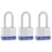 Master Lock Outdoor Padlocks Lock Set with Keys Keyed Alike Padlocks with Long Hardened Shackles that Resist Cutting for Gates Sheds Fences 3 Pack 3TRILF