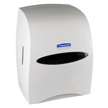 KimberlyClark Sanitouch Hard Roll Paper Towel Dispenser 09991 HandsFree Pull Dispensing White 1263 x 1613 x 102
